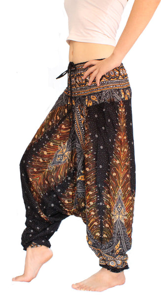 Black Peacock Aladdin Pants