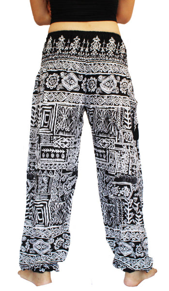 Black Aztec Harem Pants