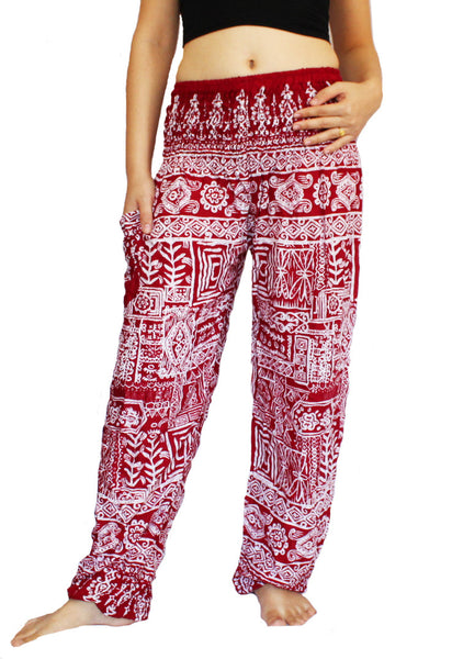Red Aztec Harem Pants
