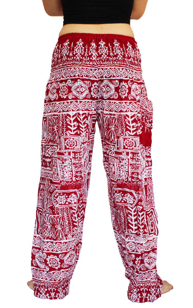 Red Aztec Harem Pants