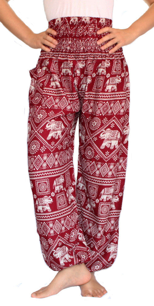 Red Elephant Harem Pants - Bohemian Harem Pants