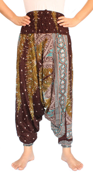 Brown Peacock Aladdin Pants