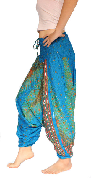 Light Blue Peacock Aladdin Pants