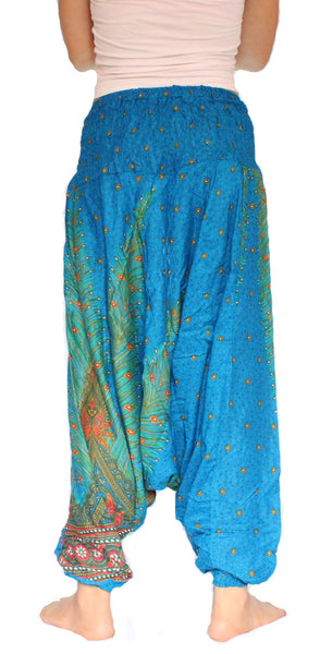 Light Blue Peacock Aladdin Pants