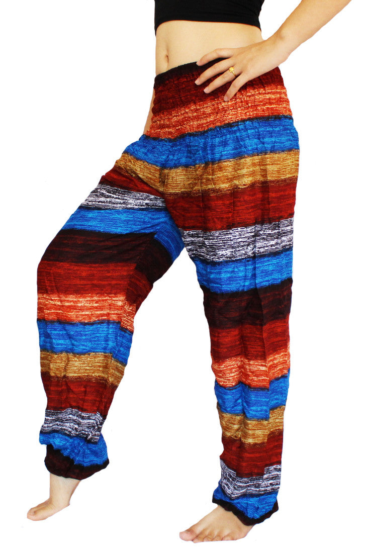 Blue Striped Harem Pants - Bohemian Harem Pants